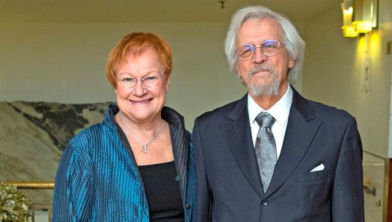 Tarja Halonen ja Pentti Arajärvi