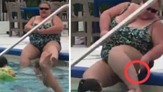 Nainen koetteli ihmisten hermoja uima-altaalla - tilanteesta kuvatusta videosta tuli viraalihitti!