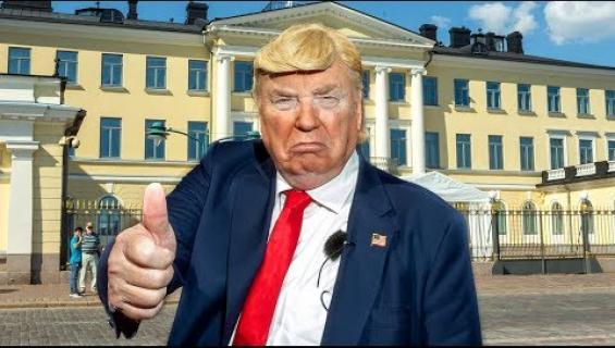 Leuat loksahtivat hämmästyksestä Helsingissä: Seiskan vale-Trump nousi otsikoihin Suomessa ja maailmalla – katso video!