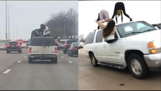 Pakko twerkkaa? Auton päällä tanssineet naiset vaaransivat liikenteen - katso video!