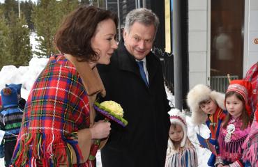 Jenni Haukio ja Sauli Niinistö Lapissa