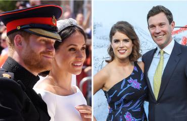 Sussexin herttuapari Harry ja Meghan sekä prinsessa Eugenie ja Jack Brooksbank